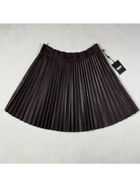DKNY Women's Bordeaux dark academia accordion pleated mini skirt NWT